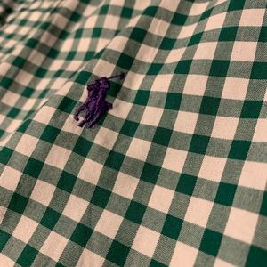 Lightly Worn Ralph Lauren Green Gingham Shirt
